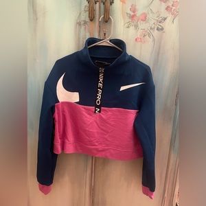 NWT. Nike pro dri-fit color block training long sleeve women’s x-small pullover.